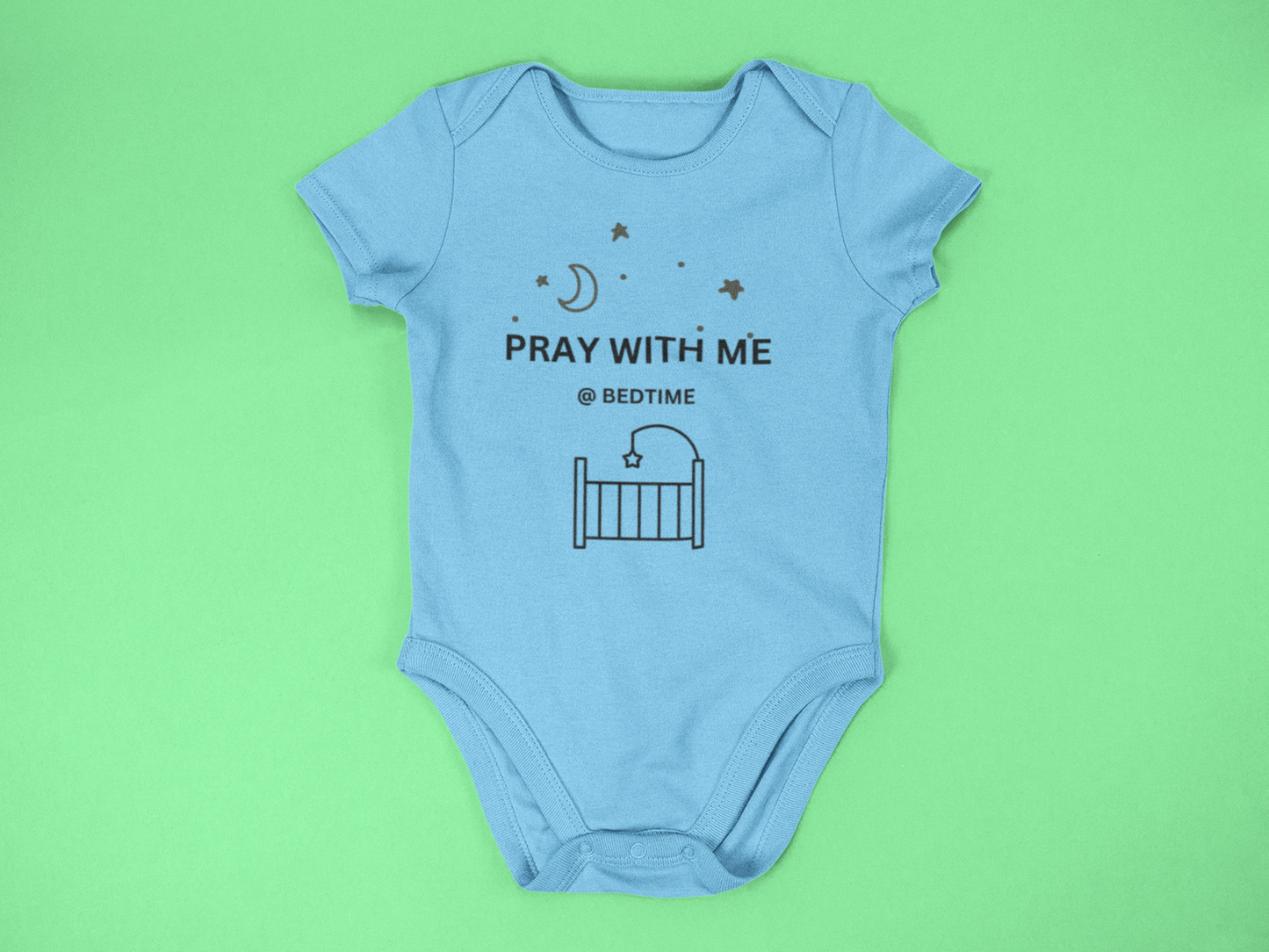 "Bedtime Prayers" Lyrically Love Bible Verse Baby Onesie