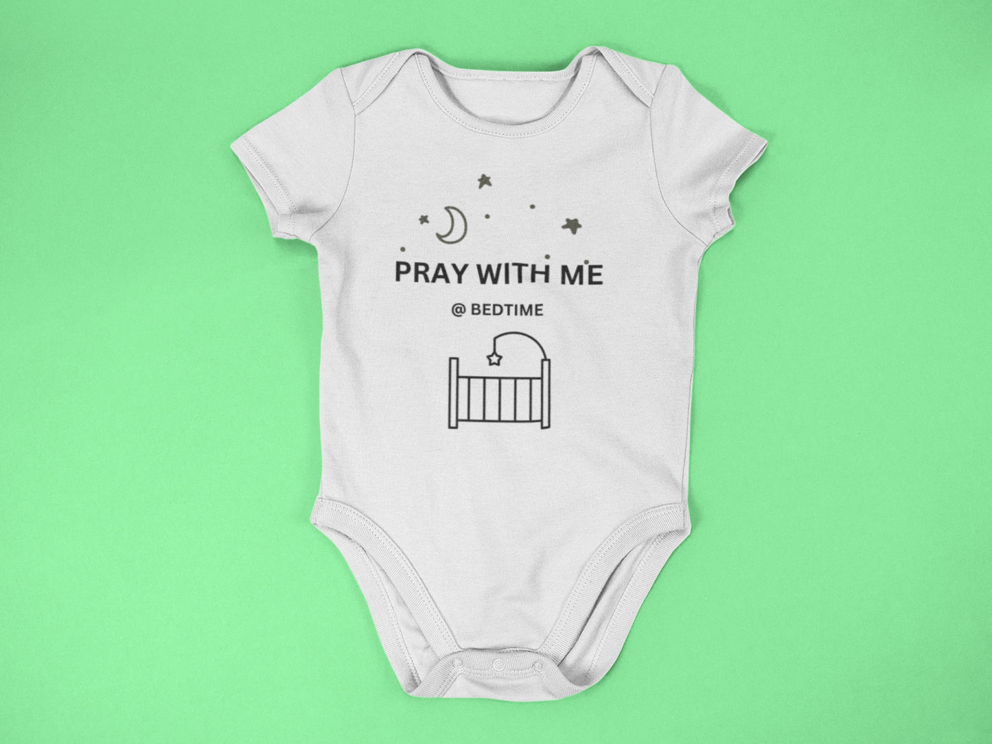 "Bedtime Prayers" Lyrically Love Bible Verse Baby Onesie