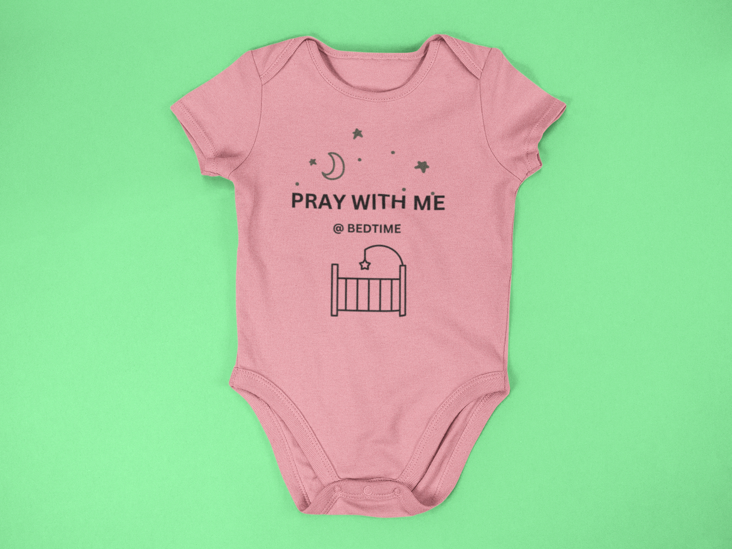 "Bedtime Prayers" Lyrically Love Bible Verse Baby Onesie