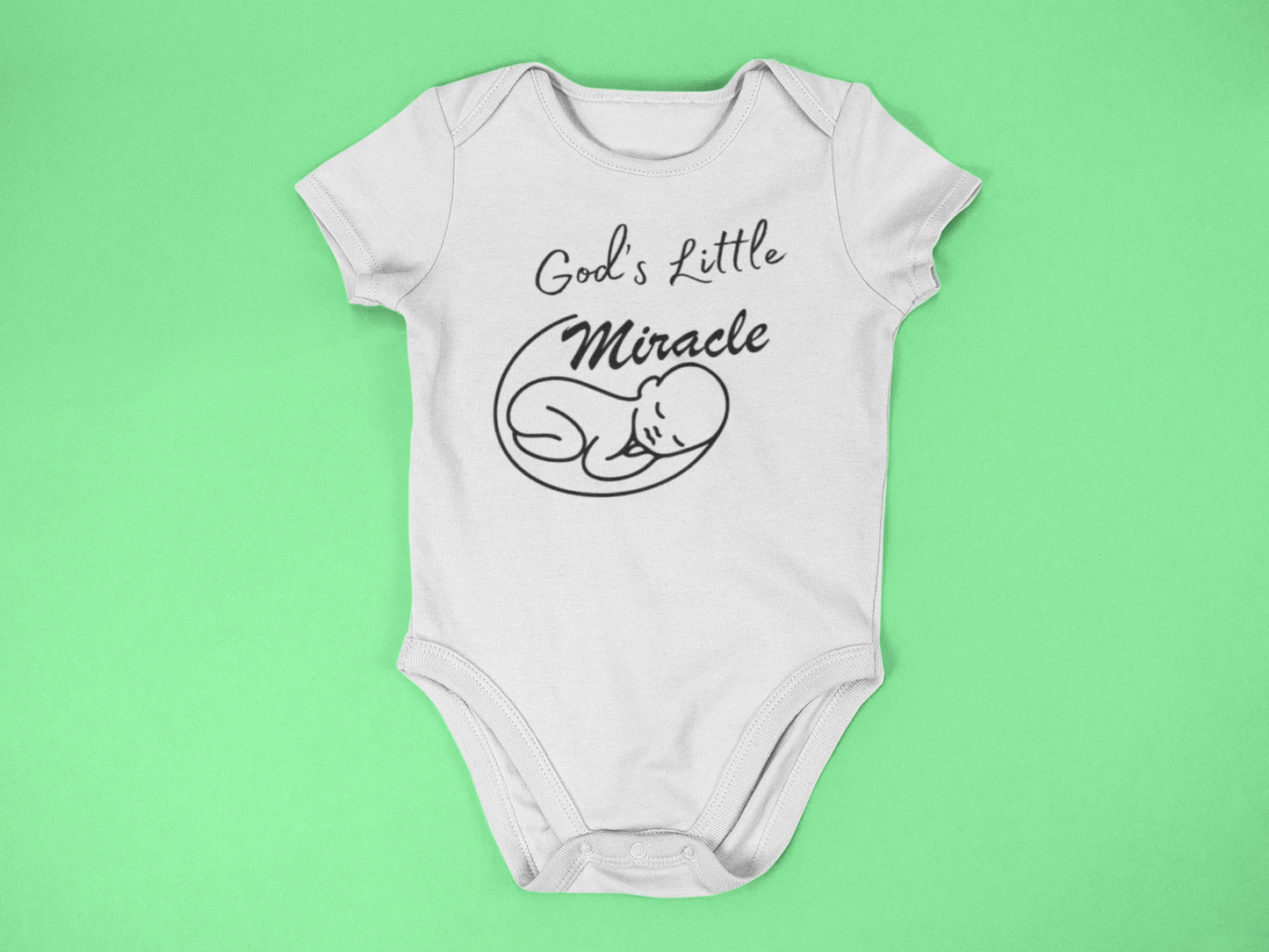 "God's Little Miracle" Lyrically Love Bible Verse Baby Onesie