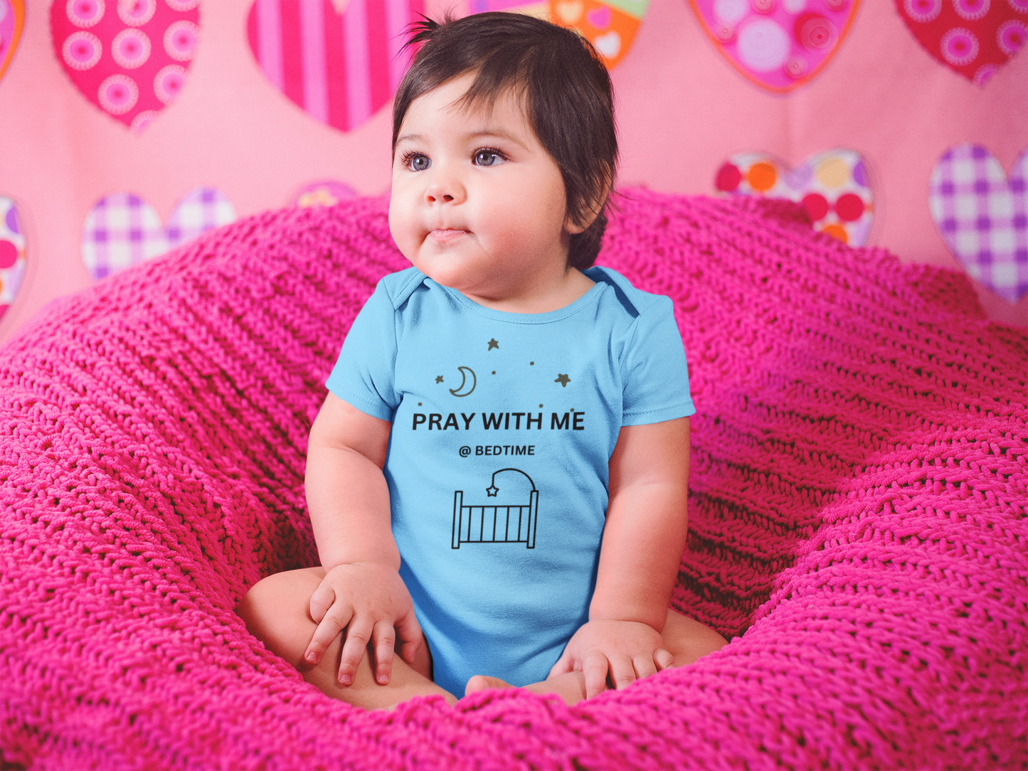"Bedtime Prayers" Lyrically Love Bible Verse Baby Onesie