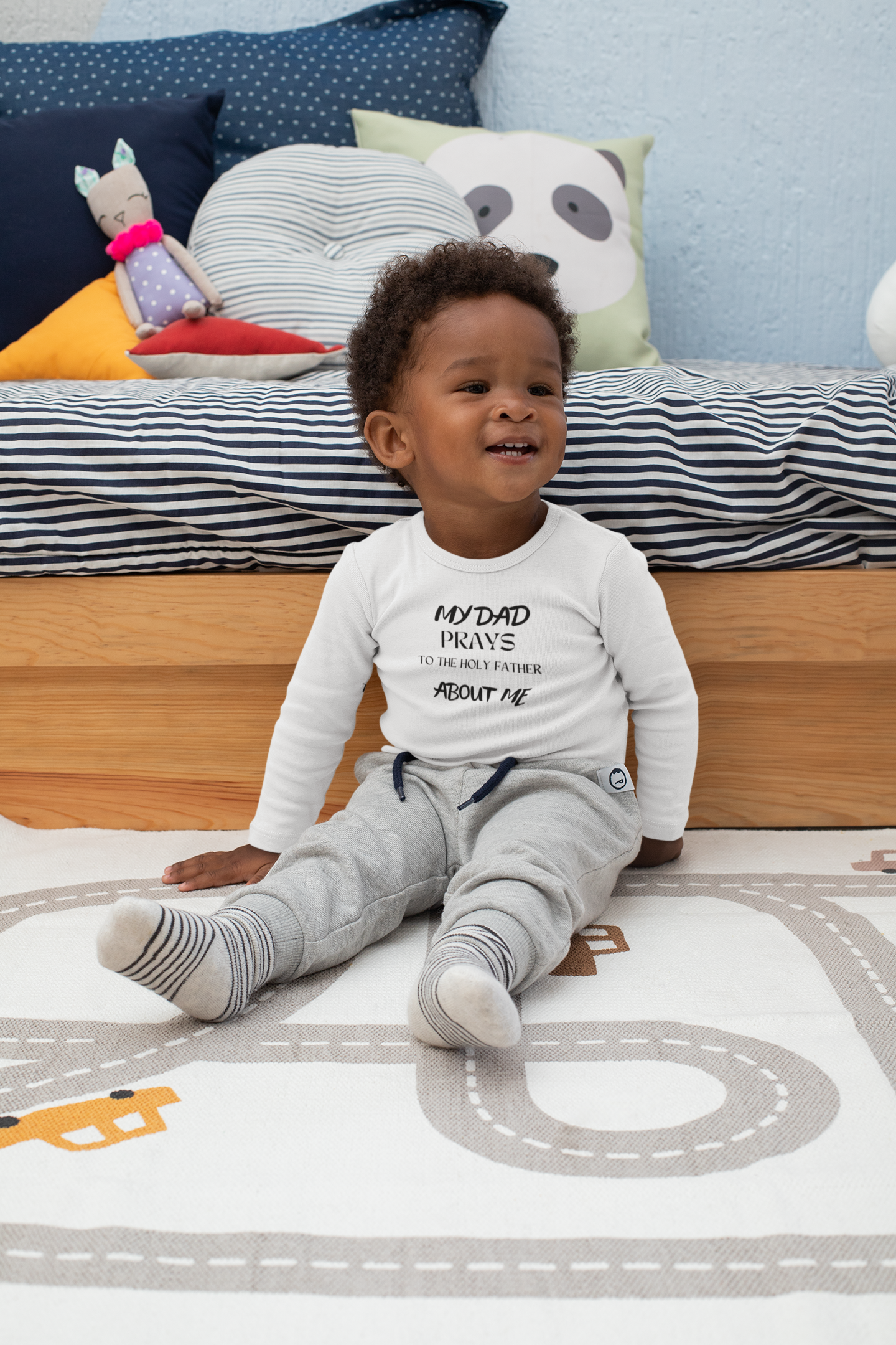 "Daddy's Prayers" Lyrically Love Bible Verse Baby Onesie